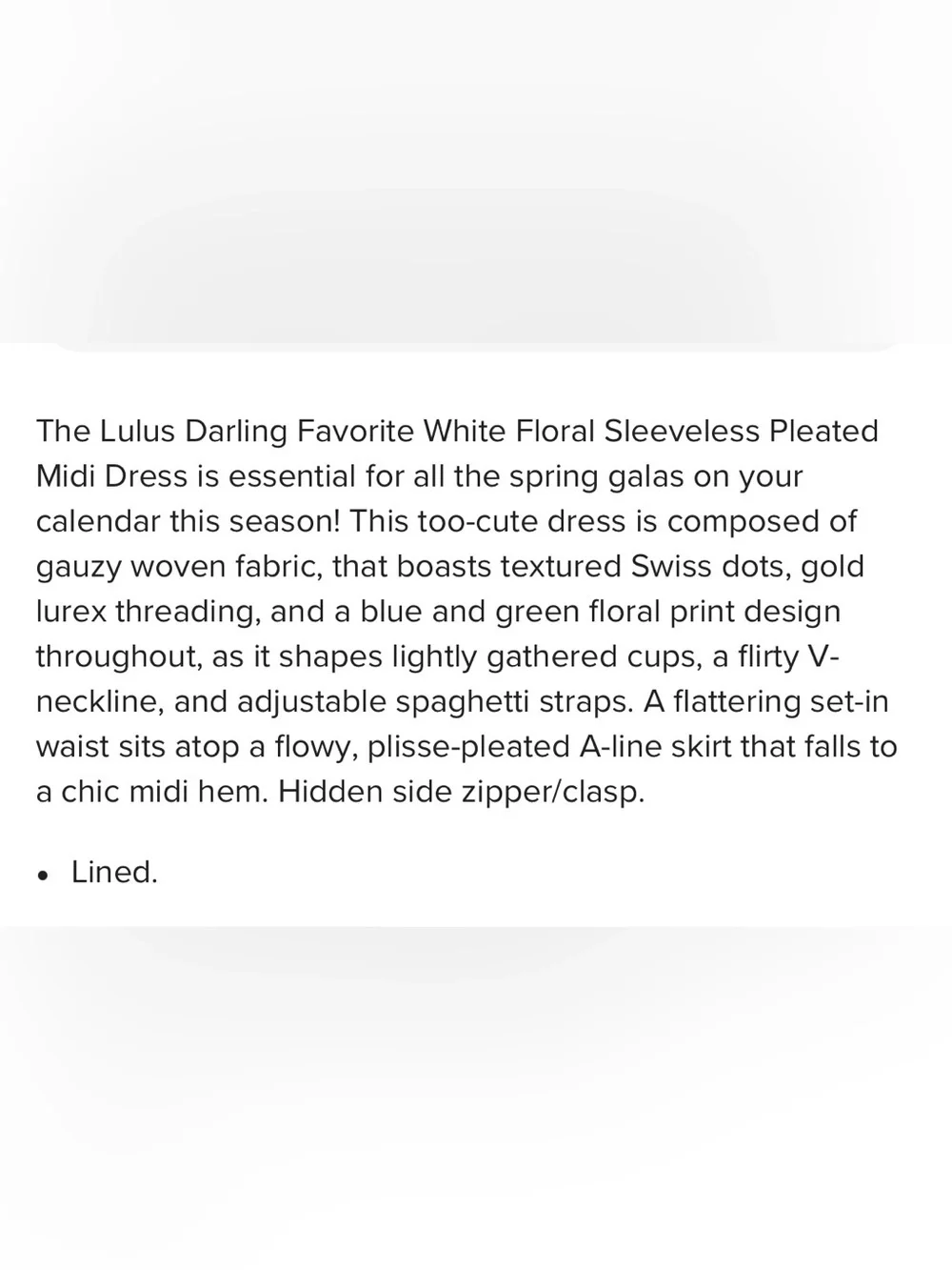 Lulus darling favorite white floral sleeveless pleated midi dress size XXL nwt